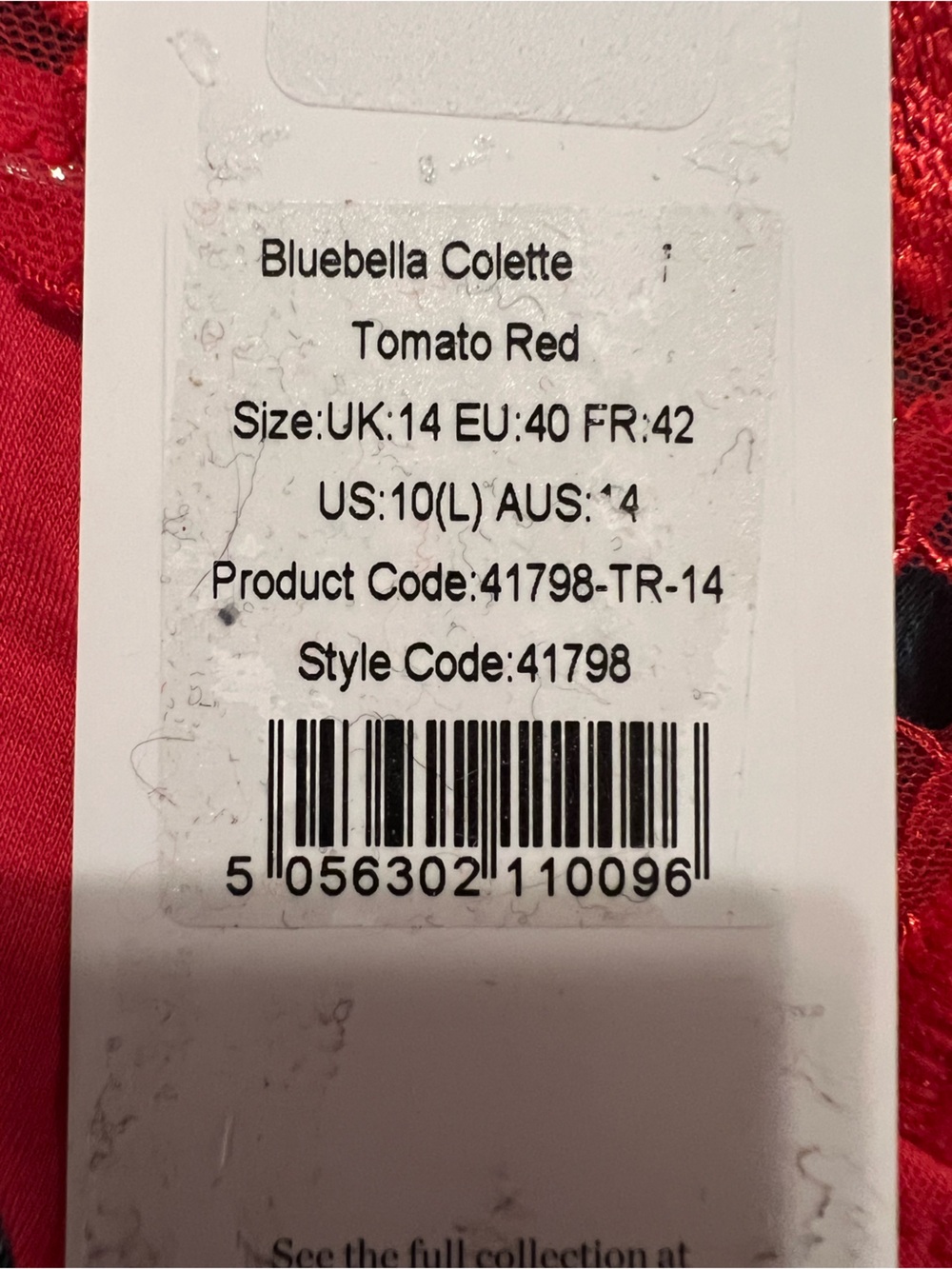 Bluebella Colette Panty Tomato Red
Size 10 Large, MSRP $30 - Picture 7 of 7